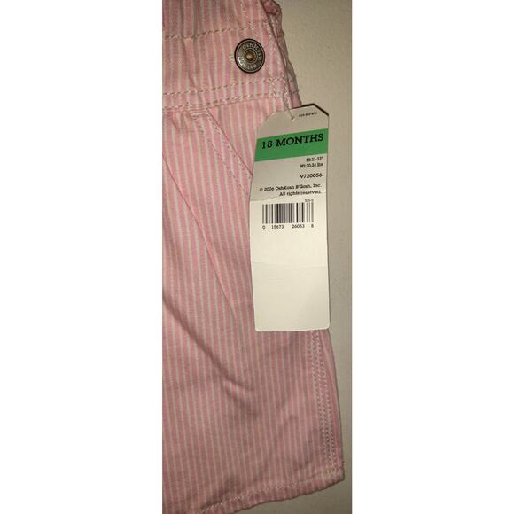 OshKosh Pink Pinstripe Denim Dress VESTBAK Overalls Jumper New NWT Tag Baby 18m - Picture 6 of 15
